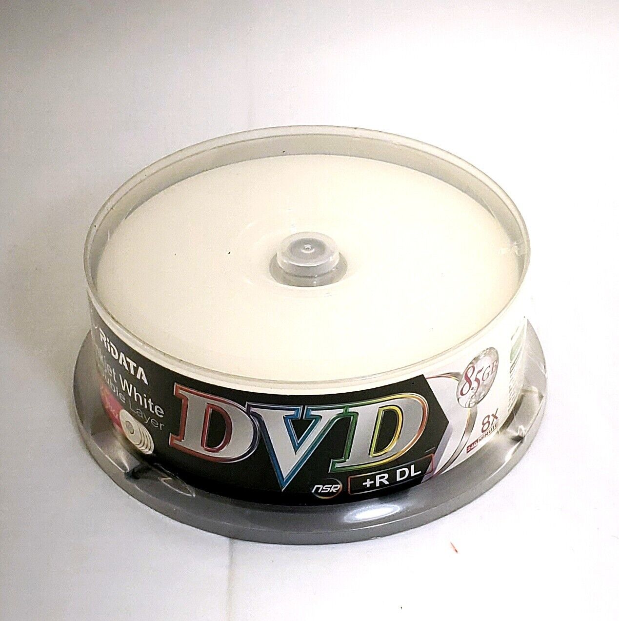 DVD+R DL INKJET White Printable Dual Double Layer Disc 8.5GB Ridata 25-Pack Spin