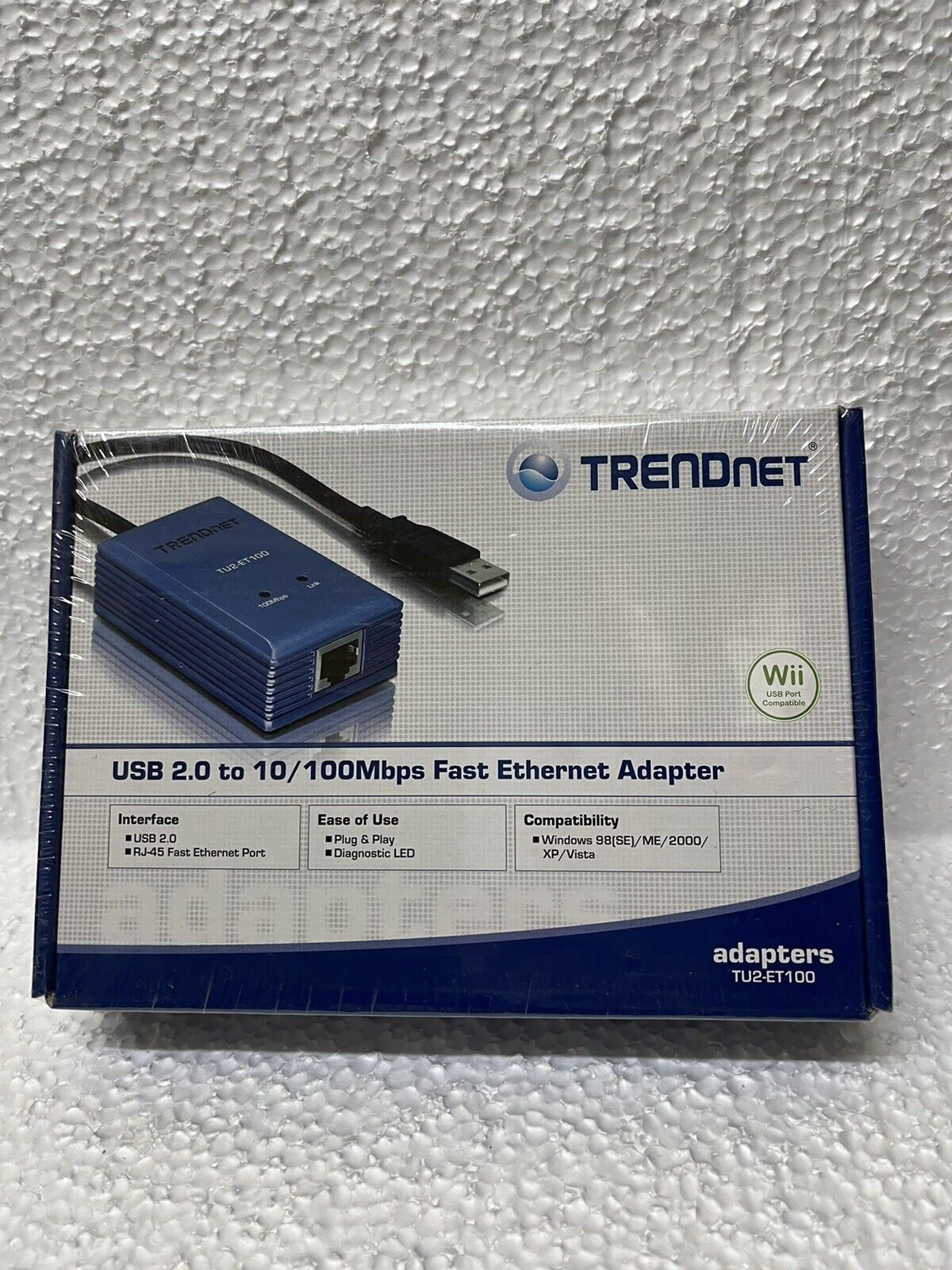 Trendnet USB 2.0 to 10/100Mbps  Fast Ethernet Adapter TU2-ET100  NEW