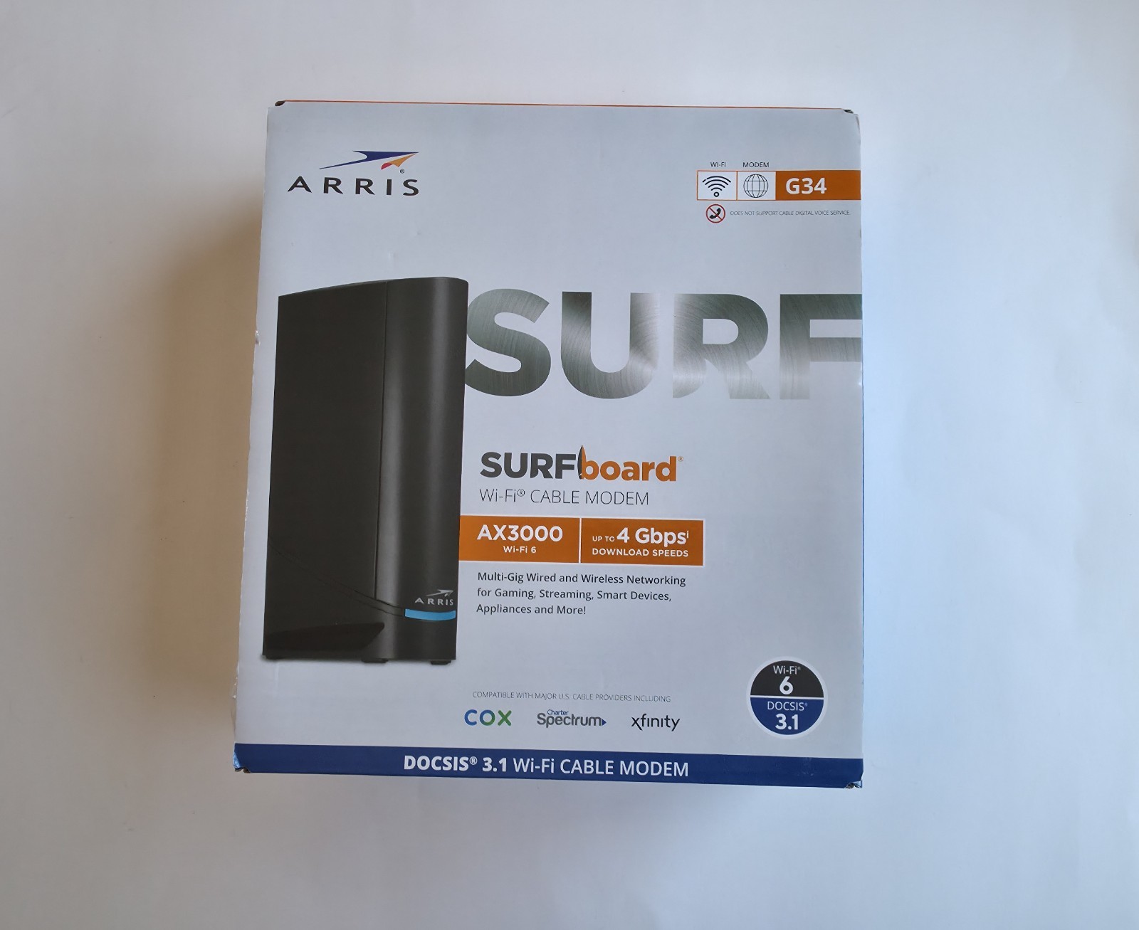 ARRIS Surfboard G36 DOCSIS 3.1 Multi-Gigabit Cable Modem & AX3000 Wi-Fi Router