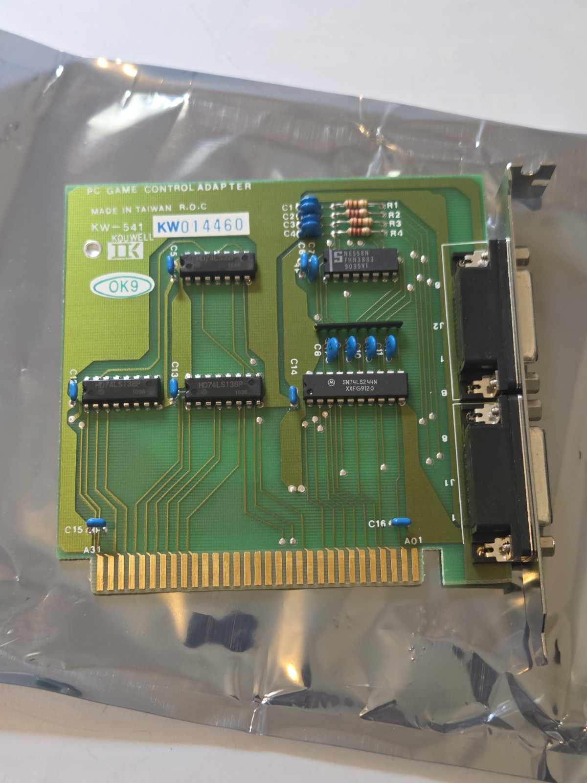 Vintage 8-Bit Kouwell KW-541 ISA Joystick Game Card 2-Ports Clean, Smoke Free 