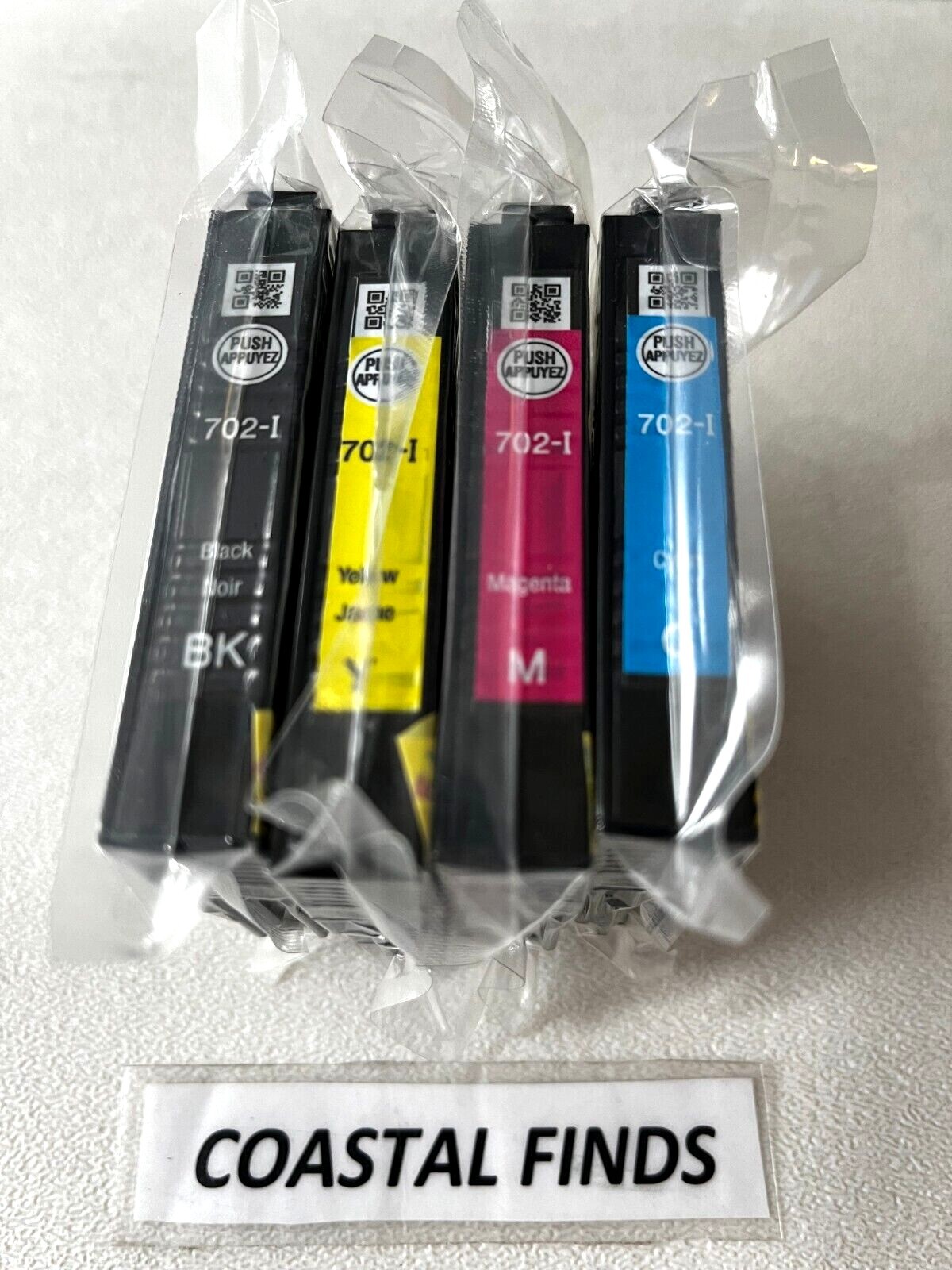 Epson 702 Ink Cartridge CMYK Set of 4 INITIAL NEW OEM Sealed 702i WF-3720 3730