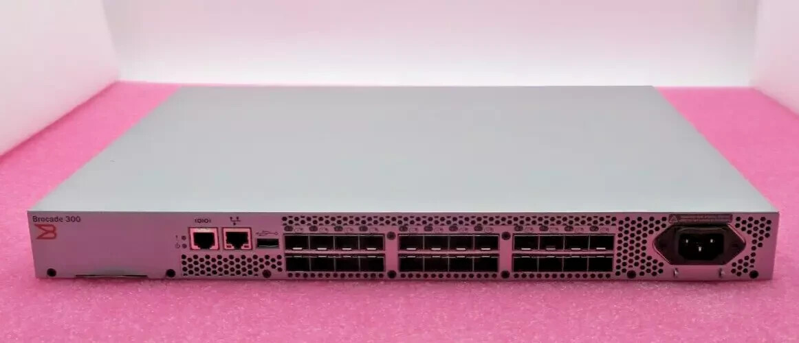 Brocade 300 SM-310-B-0000 310 24-Port 8Gb Port (16-Active) FC SAN Switch + Licen