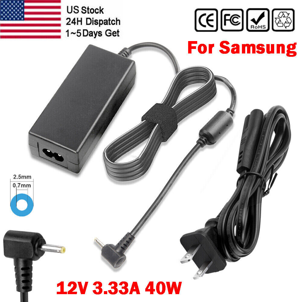 40W Laptop Charger For Samsung Chrome Notebook Power Supply Adapter-2.5*0.7mm US