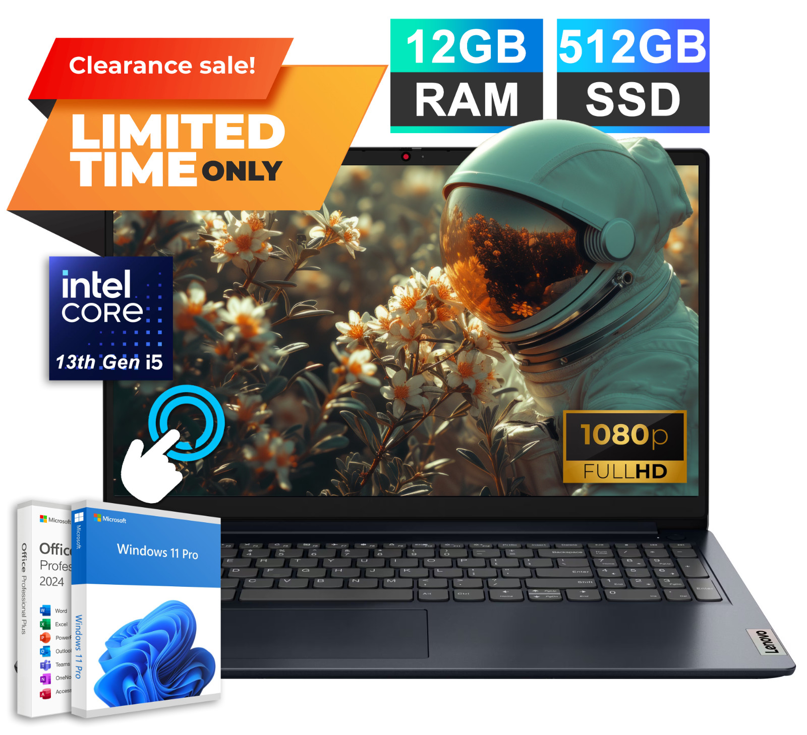 2026 Lenovo IdeaPad Touchscreen Laptop 15.6 13th Intel i5 12GB RAM 512GB SSD Pro