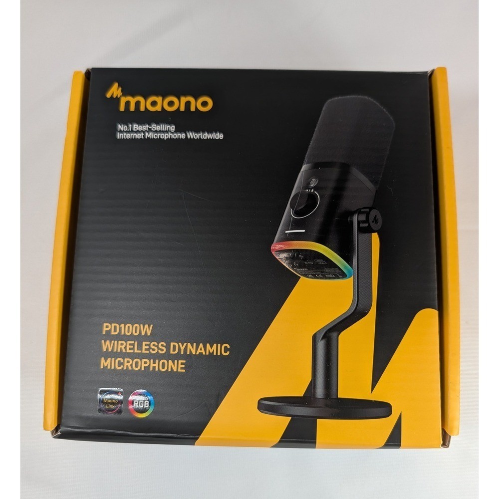 Maono Wireless Dynamic Microphone RGB Black Gaming Streaming PC Mobile USB C 