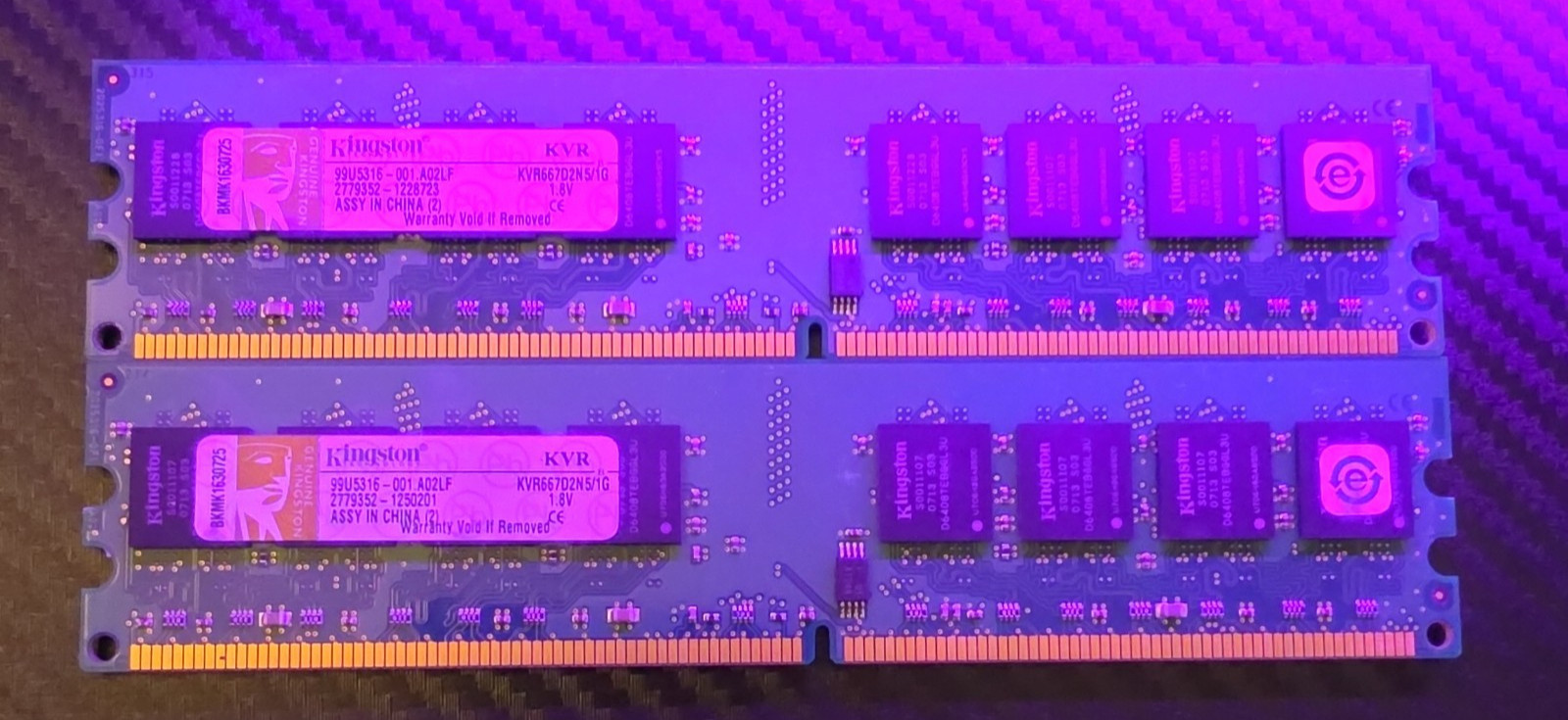 Kingston 2GB 2x1GB DDR2-800 PC2-6400 KVR800D2N5/1G Desktop RAM CL5
