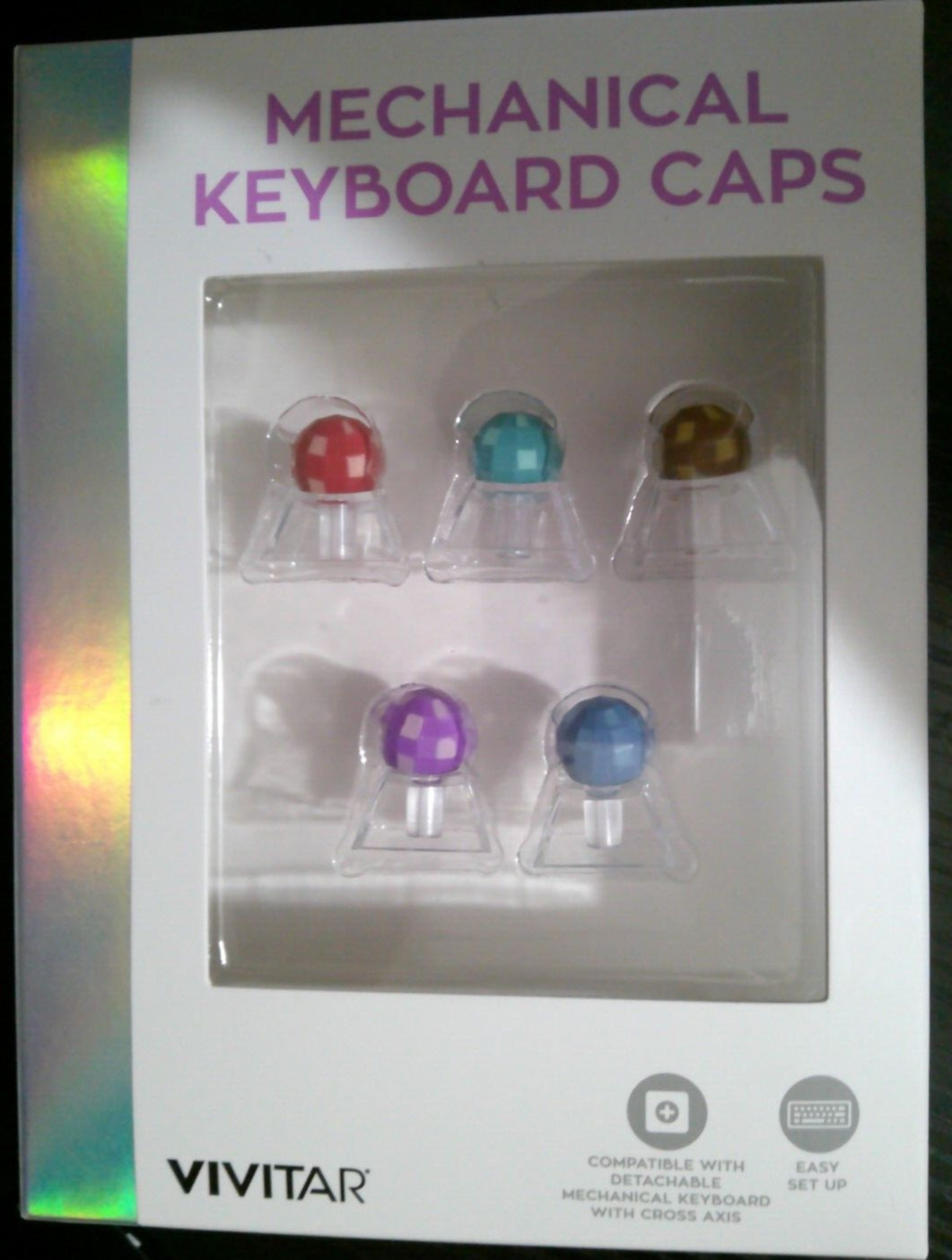 NEW VIVITAR Mechanical Keyboard Caps Round Spotted disco balls novelty key caps