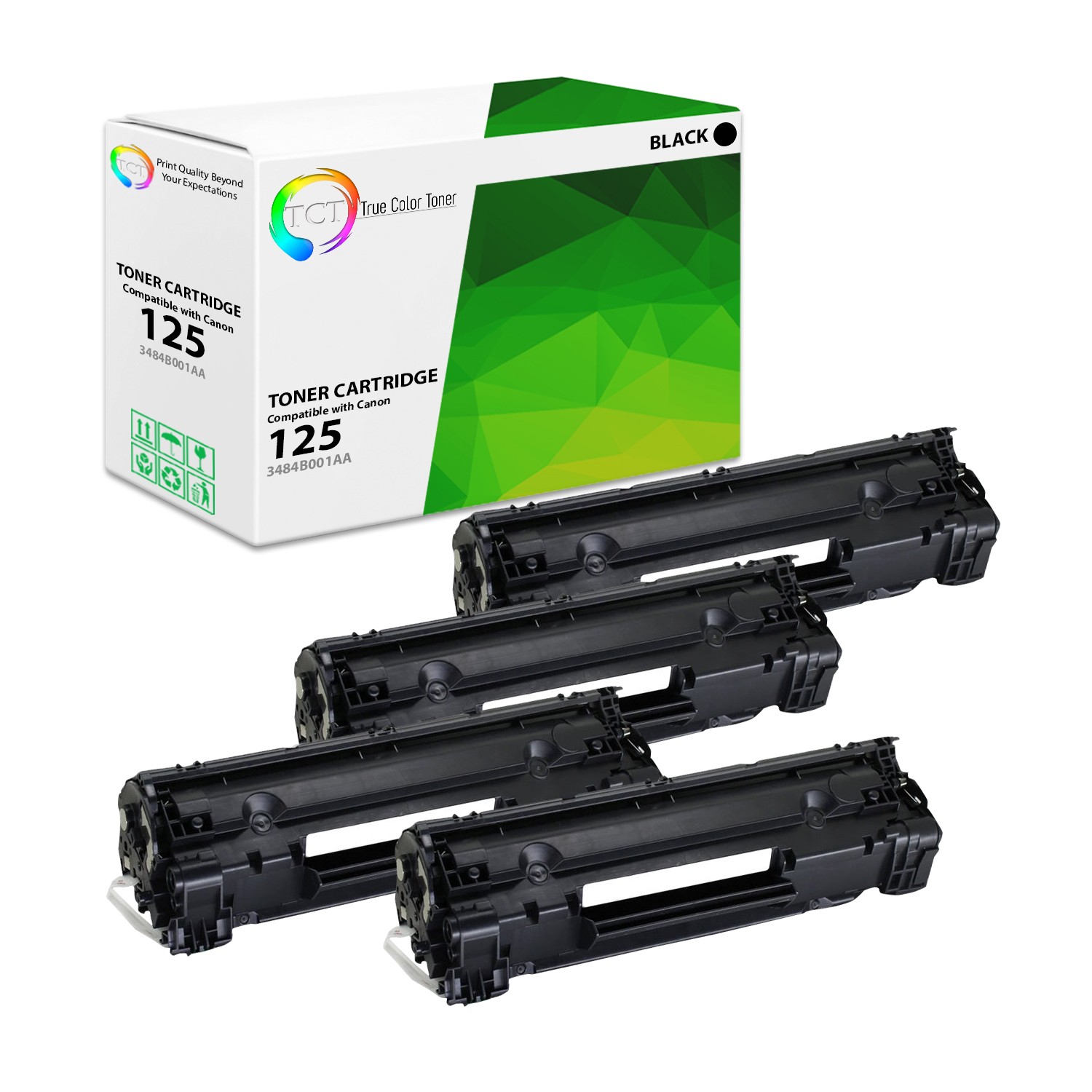 TCT 4PK Black 125 - 3484B001AA Toner Cartridges For Canon Imageclass LBP6000
