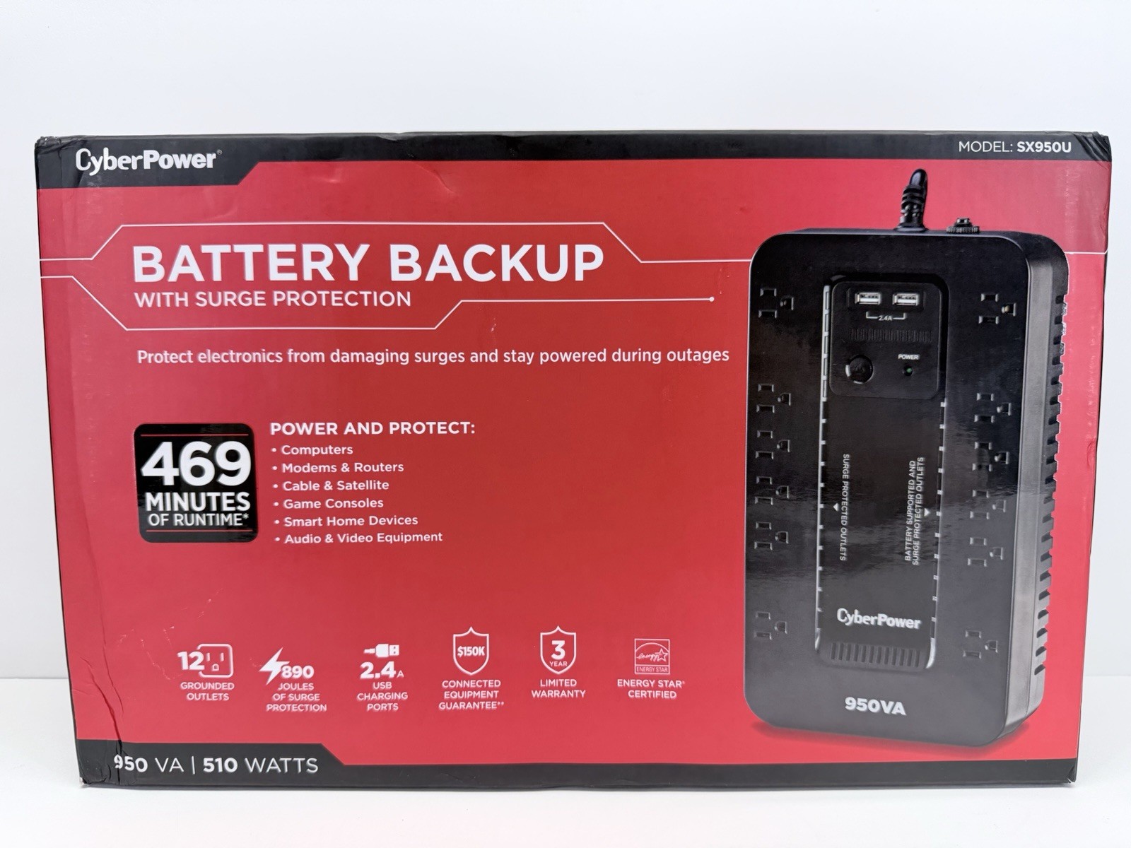 CyberPower SX950U Battery Back-Up w/ Surge Protector (12 Outlets) Energy Star