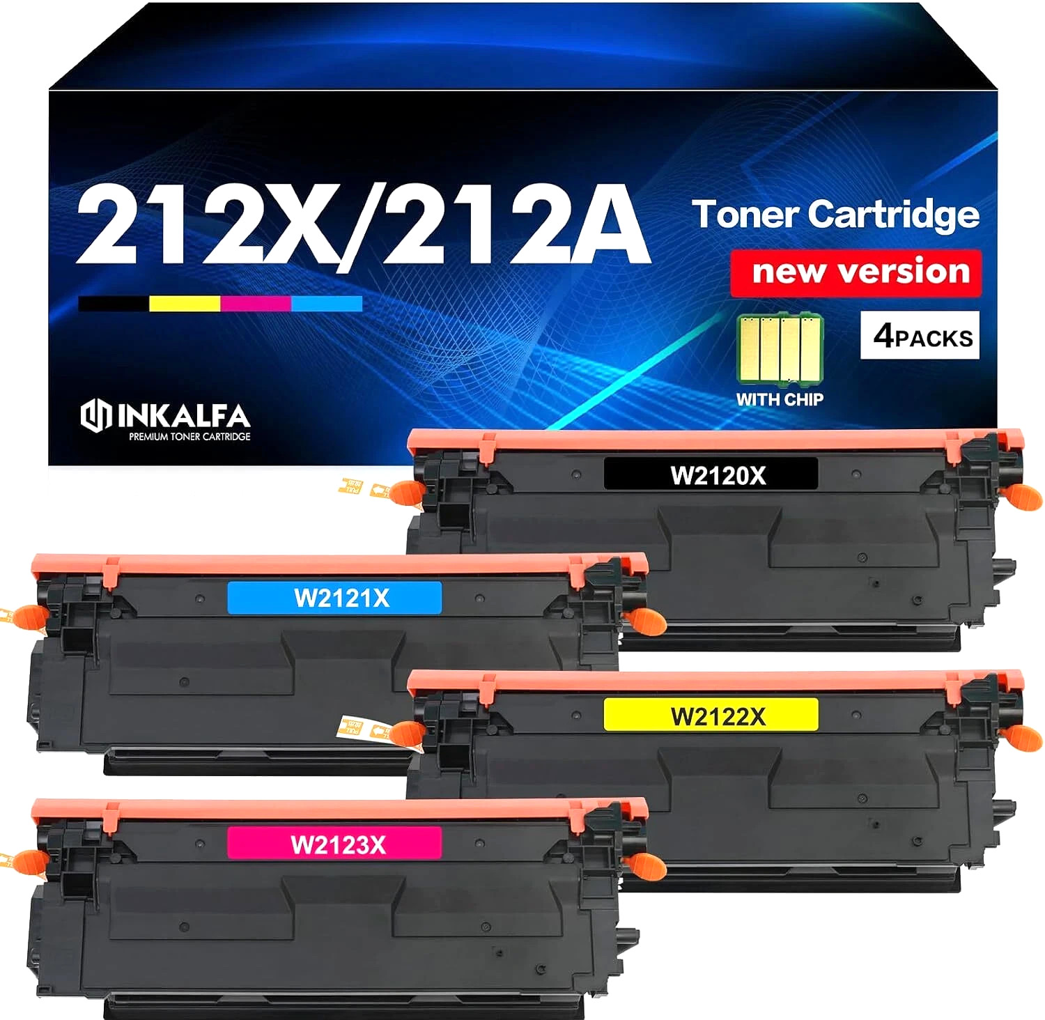212X 212A Toner Cartridge for HP Color Enterprise M555, M554 & MFP M578 Series
