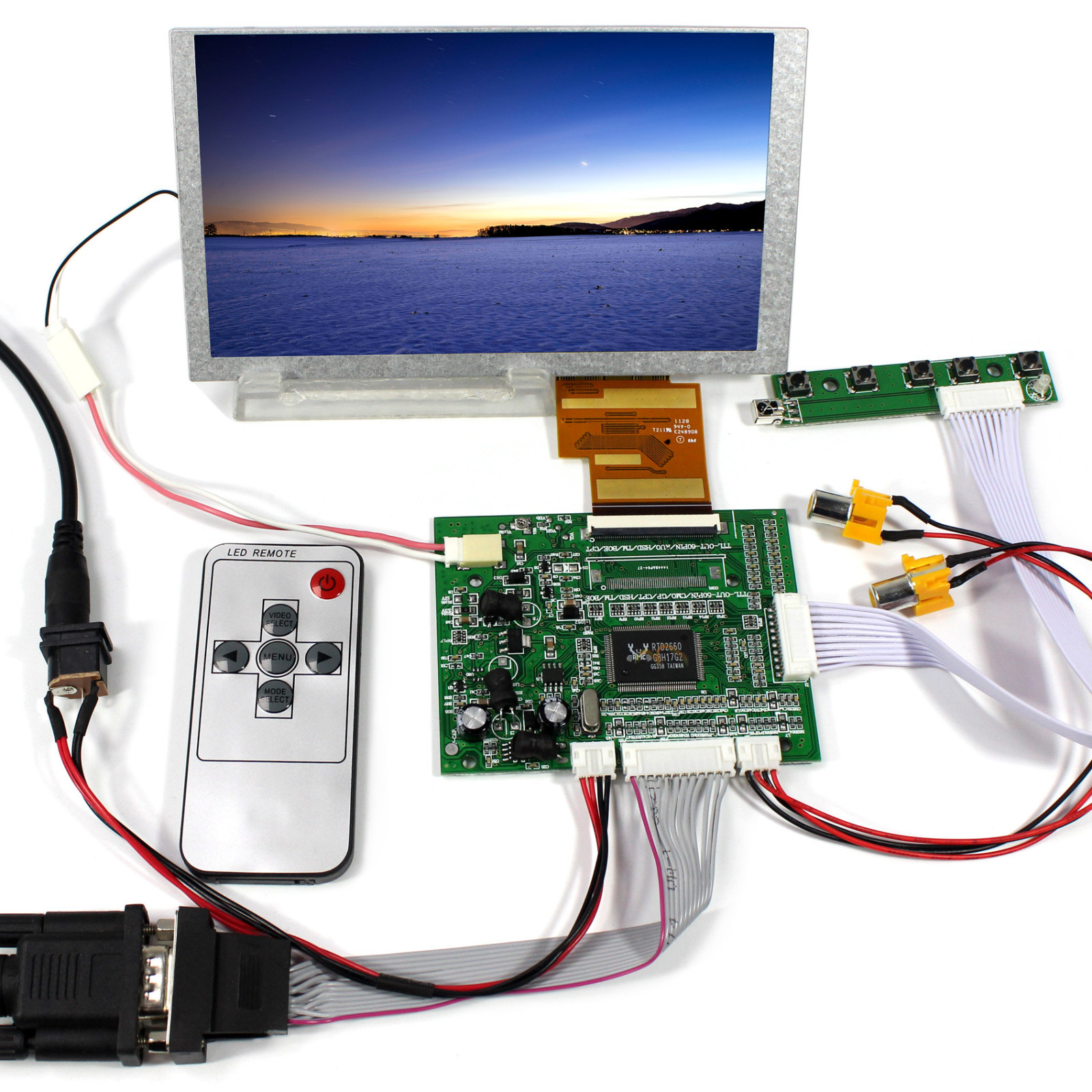 VGA 2AV Reversing LCD Driver Board  6.2" HSD062IDW1 800×480 LCD Display