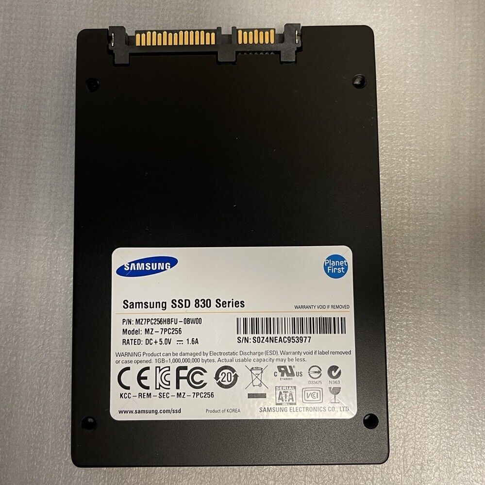 Samsung 830 Series 256GB SSD SATA 6Gbps 2.5 MZ-7PC256D MZ7PC256HBFU-0BW00