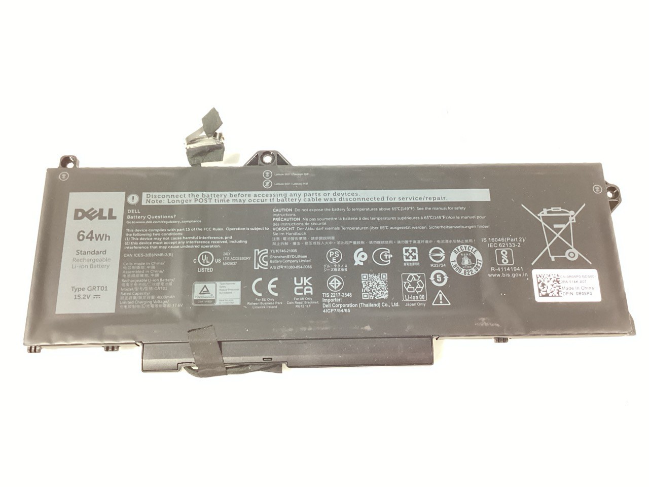 Dell Genuine / Original Latitude 5431 Laptop Battery 15.2V 64Wh - GRT01