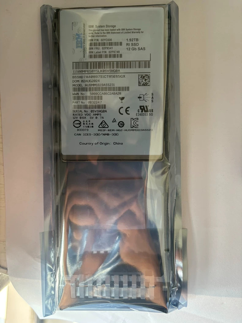 IBM 02YC036 02PX541 1.92TB 02PX748 Storage SAS 12G 2.5" V5000 SSD NEW