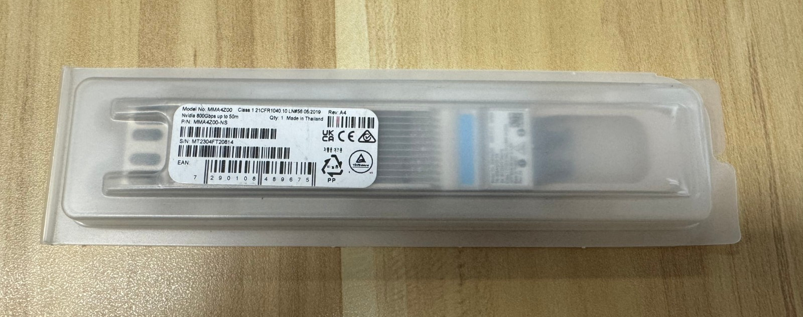 BRAND NEW NVIDIA MMA4Z00-NS 800Gbps OSFP SR4 850nm 50m MMF Transceiver
