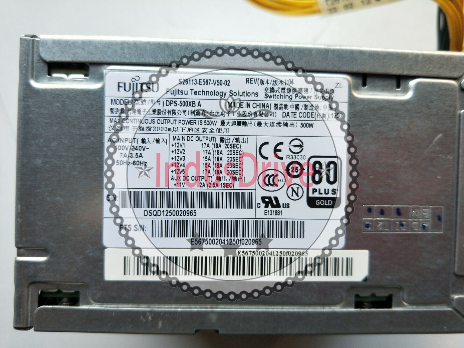 1PC Original Fujitsu S26113-E567-V50-02 DPS-500XB A server power supply 500W
