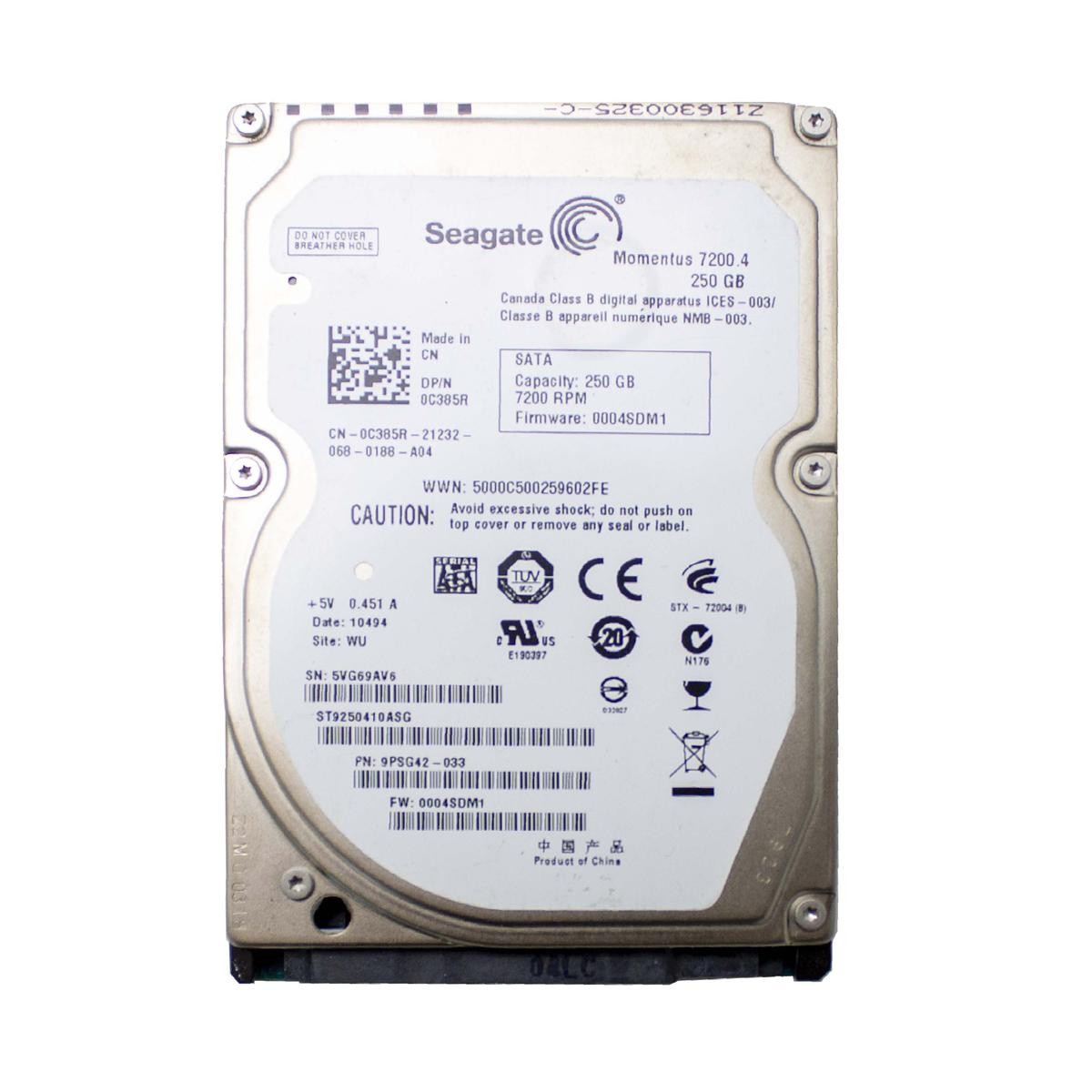 Seagate ST9250410ASG Hard Disk 250GB SATA 2.5" HDD Notebook Laptop