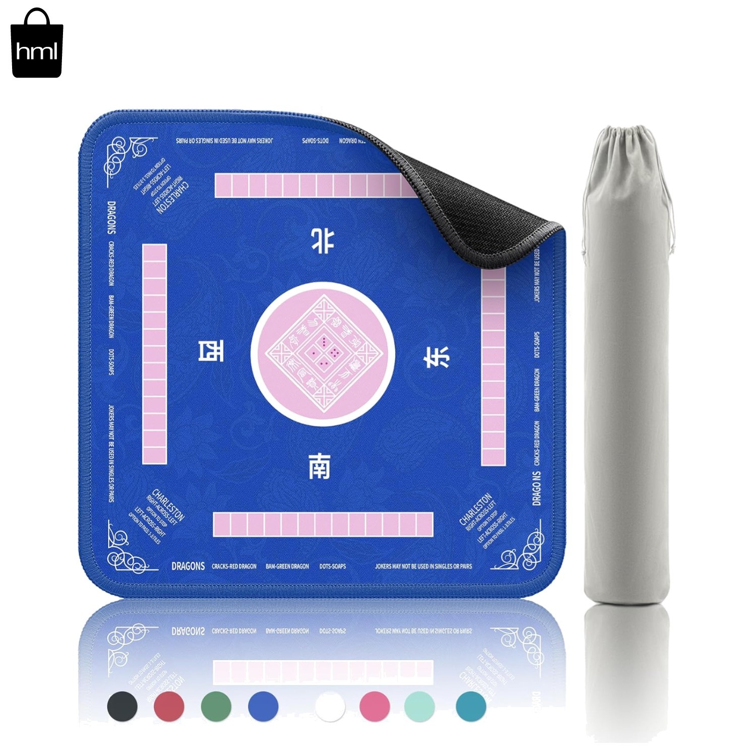 Waterproof Mahjong Mat 32.4 Inch - Non-Slip for Board Games & Poker
