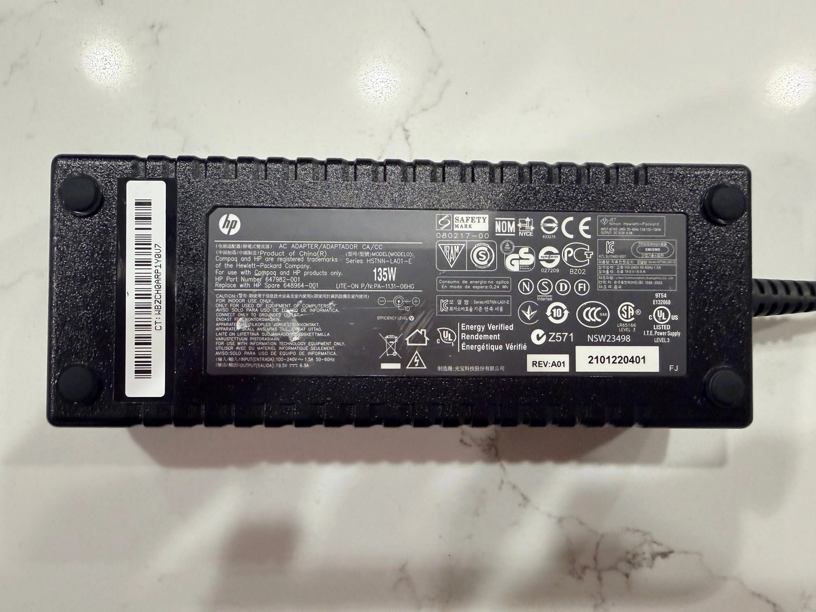 HP AC Adapter Charger 135W HSTNN-LA01-L 645509-002 644698-002 Genuine OEM