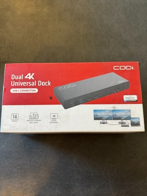 Codi Dual 4K Universal USB-C Docking Station OPEN BOX