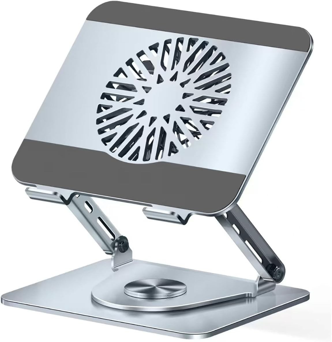 360° Rotating Adjustable Laptop Stand with Cooling Fan Foldable Dual-Bar Support
