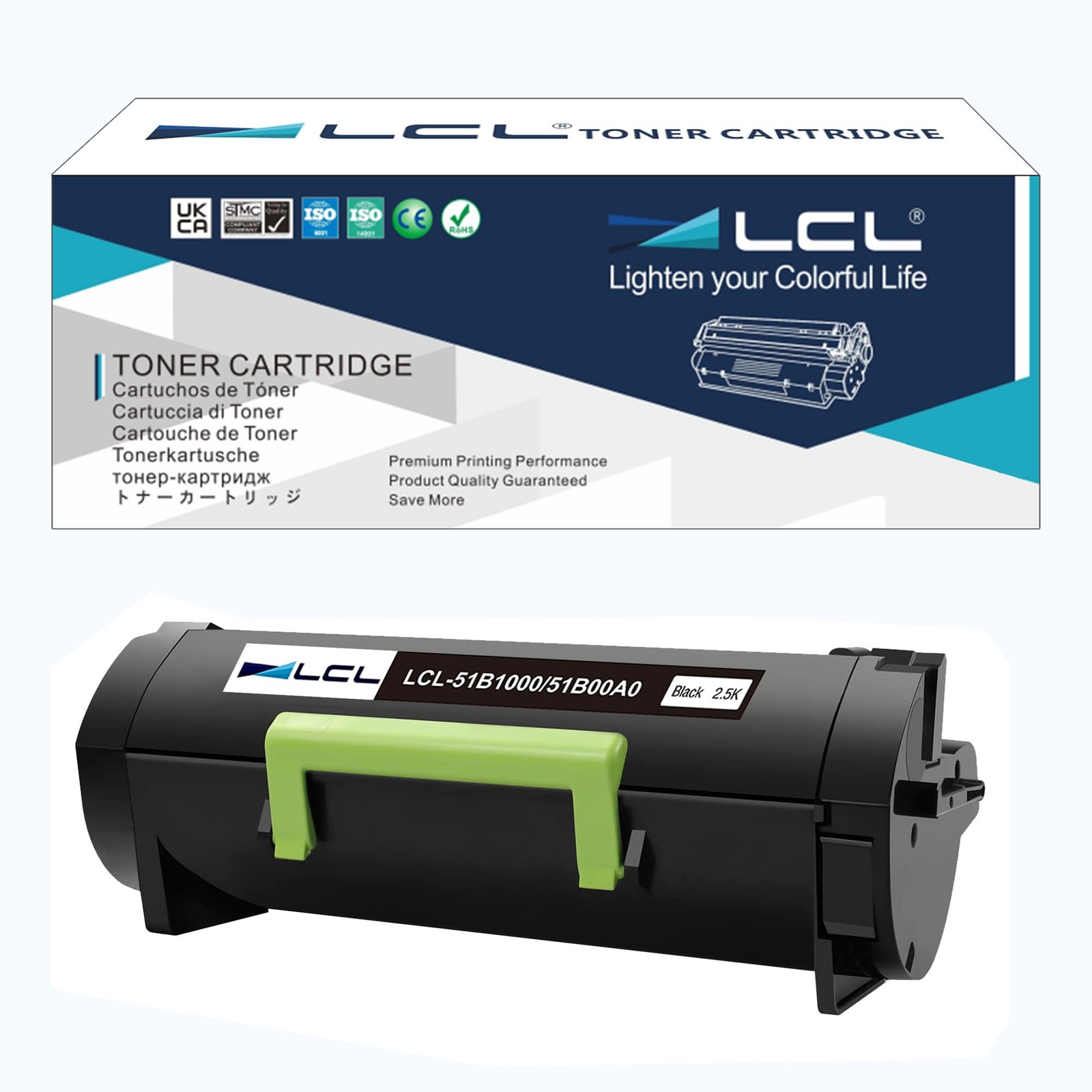 LCL 51B1000 Black Toner Cartridge Compatible Lexmark 51B1000 51B00A0 MS317