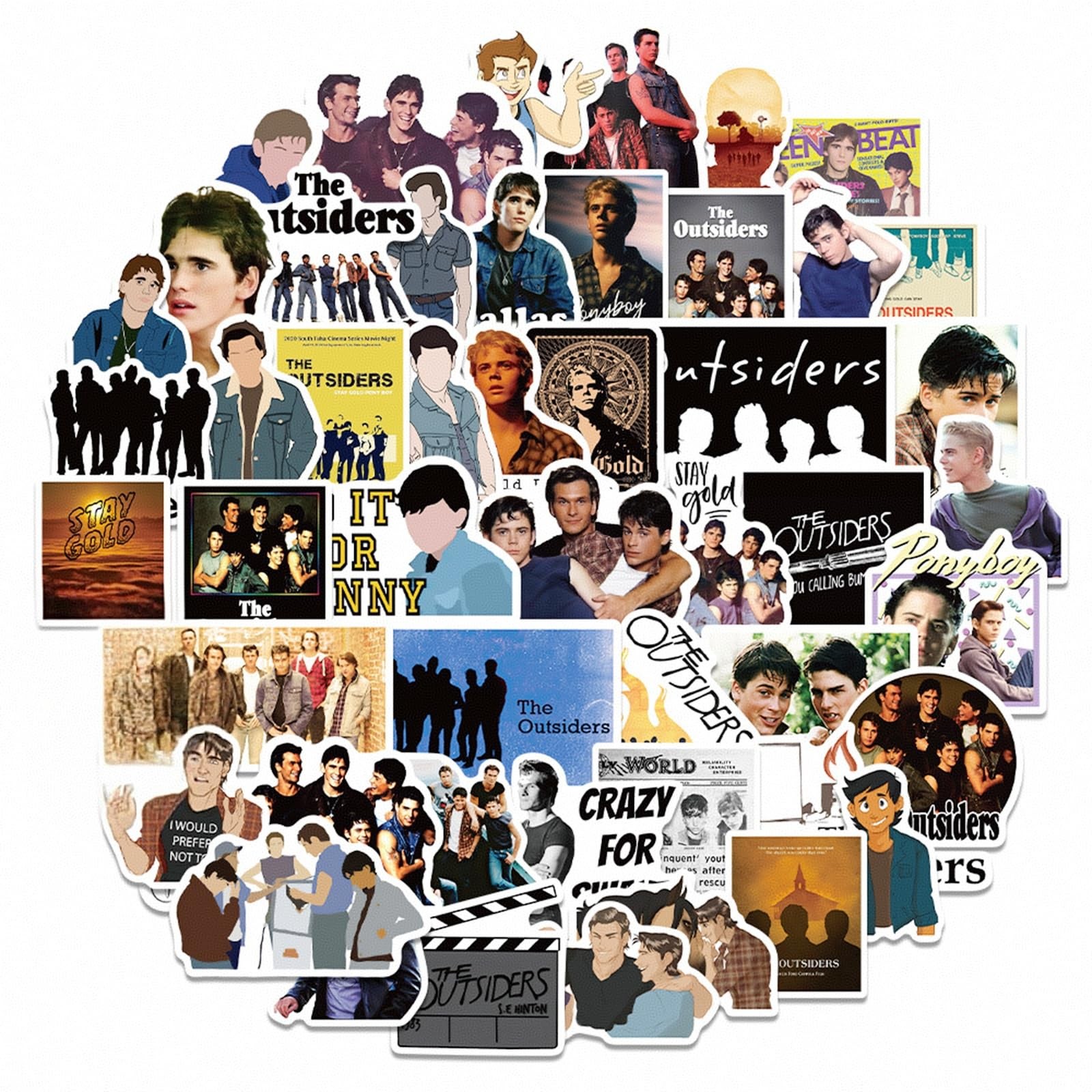 The Outsiders Stickers for Water Bottles 50 Pcs Waterproof, Beautiful and Fashio