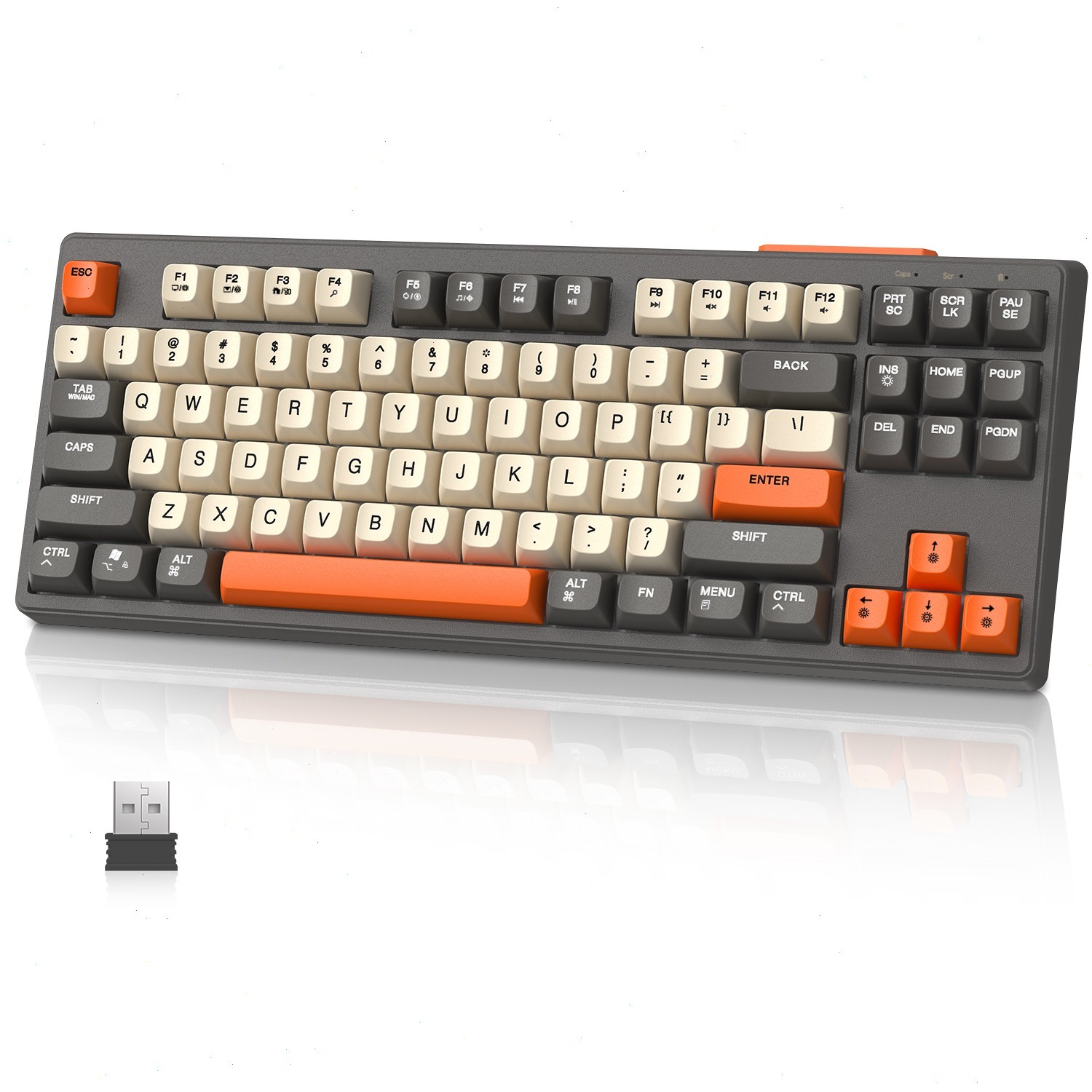 ZIYOU LANG M87 87Keys Silent Wireless Membrane Keyboard RGB 4000mAh  for Office