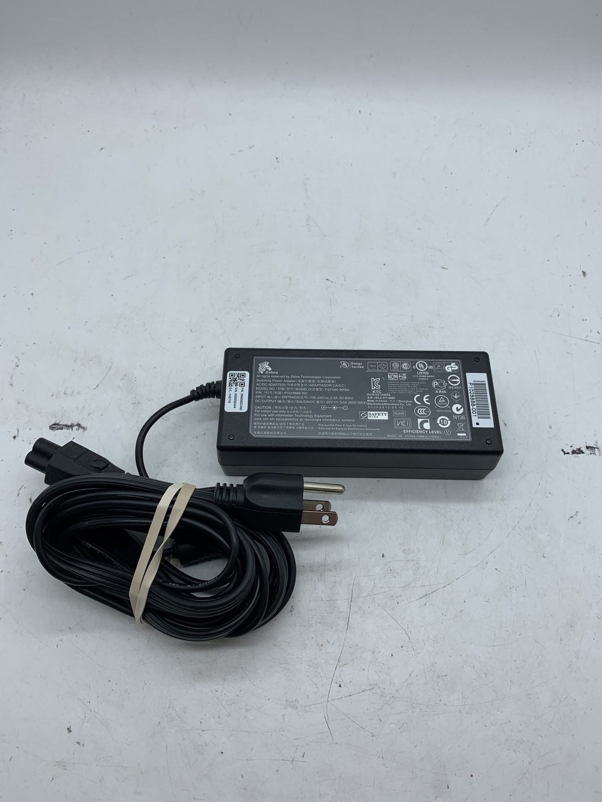 Zebra FSP060-RPBA 20V 3A 60W AC/DC Switching Power Adapter ~ 