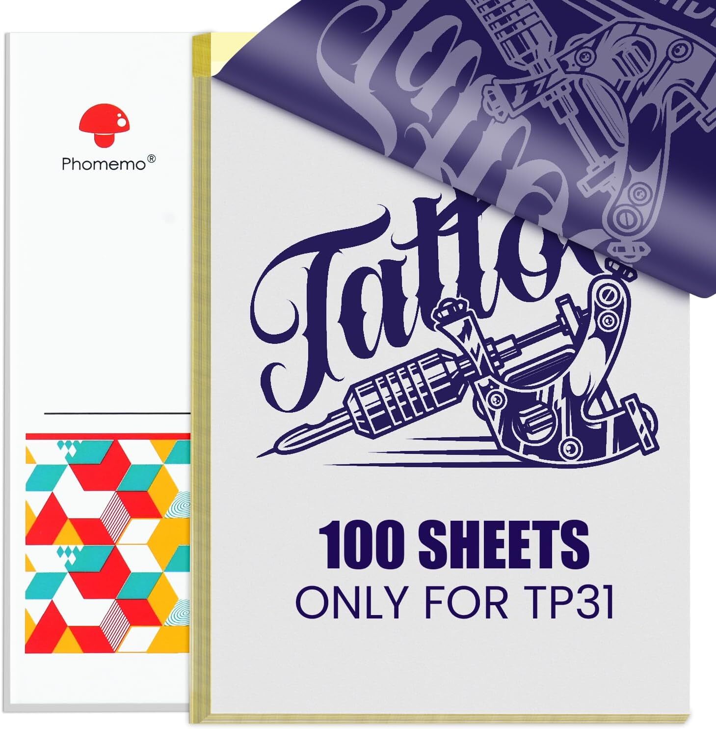Phomemo TP31 Tattoo Transfer Paper 3.15" x 5.24" Transfer Paper, 100Pcs Blue