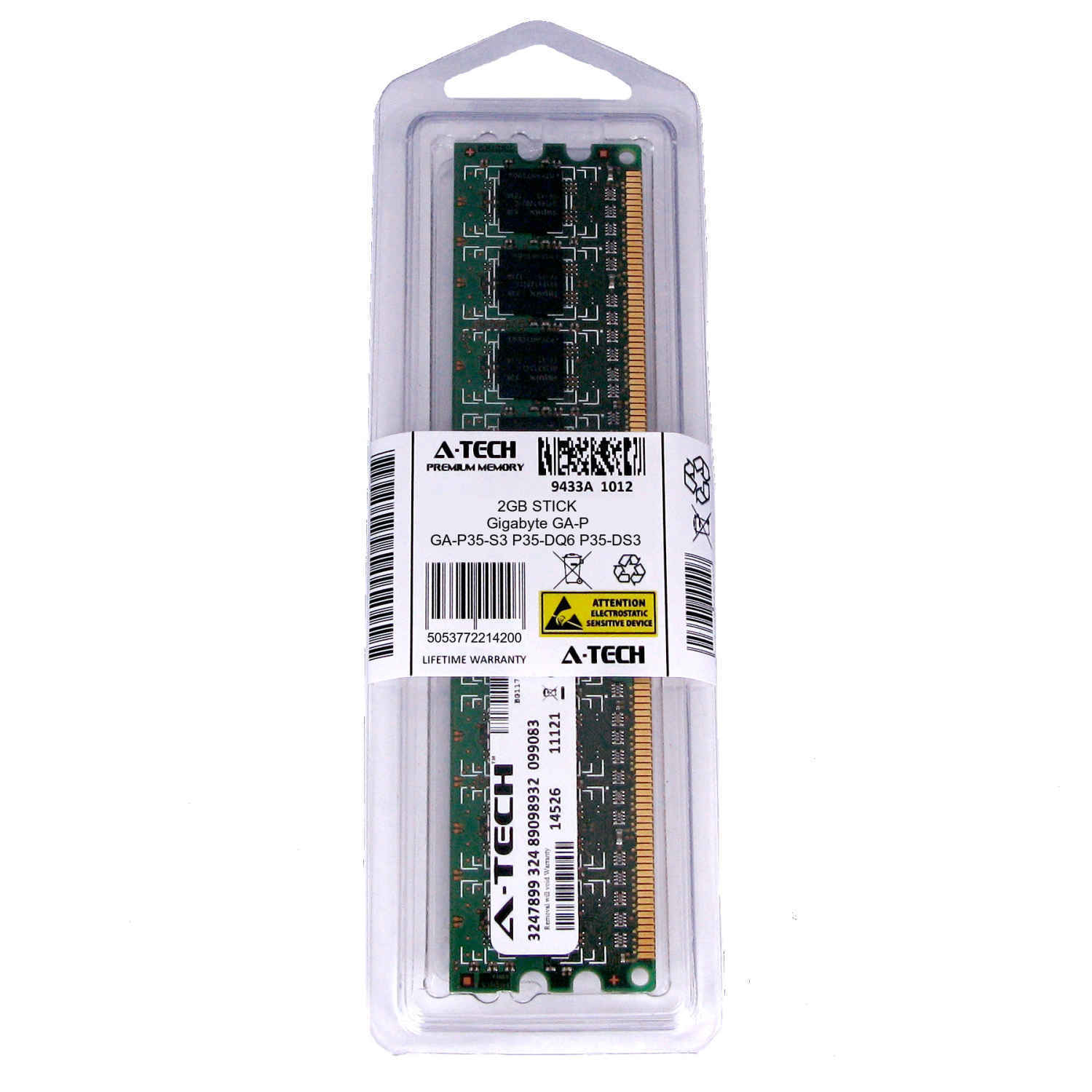 2GB DIMM Gigabyte GA-P35-S3 P35-DQ6 P35-DS3 P35-DS3L P35-DS3P Ram Memory