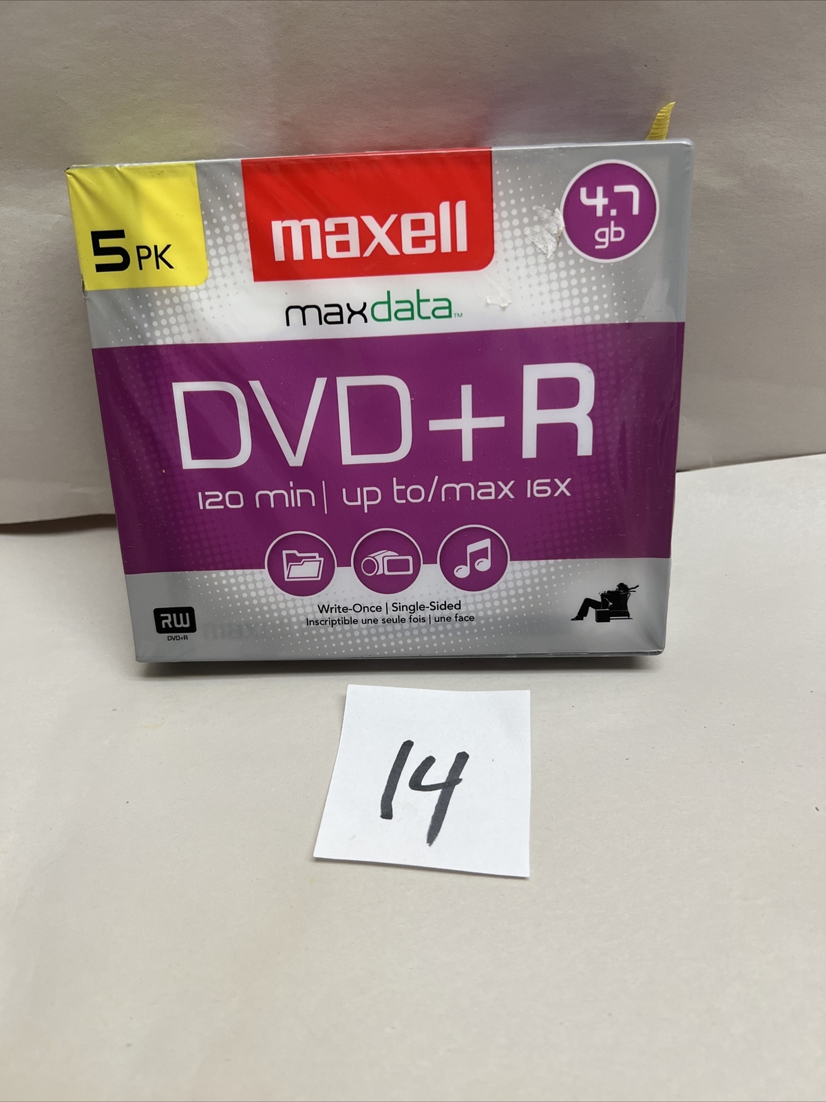 5 Pack Maxwell Max Data DVD+RW Media Discs 4.7gb P/N 634045