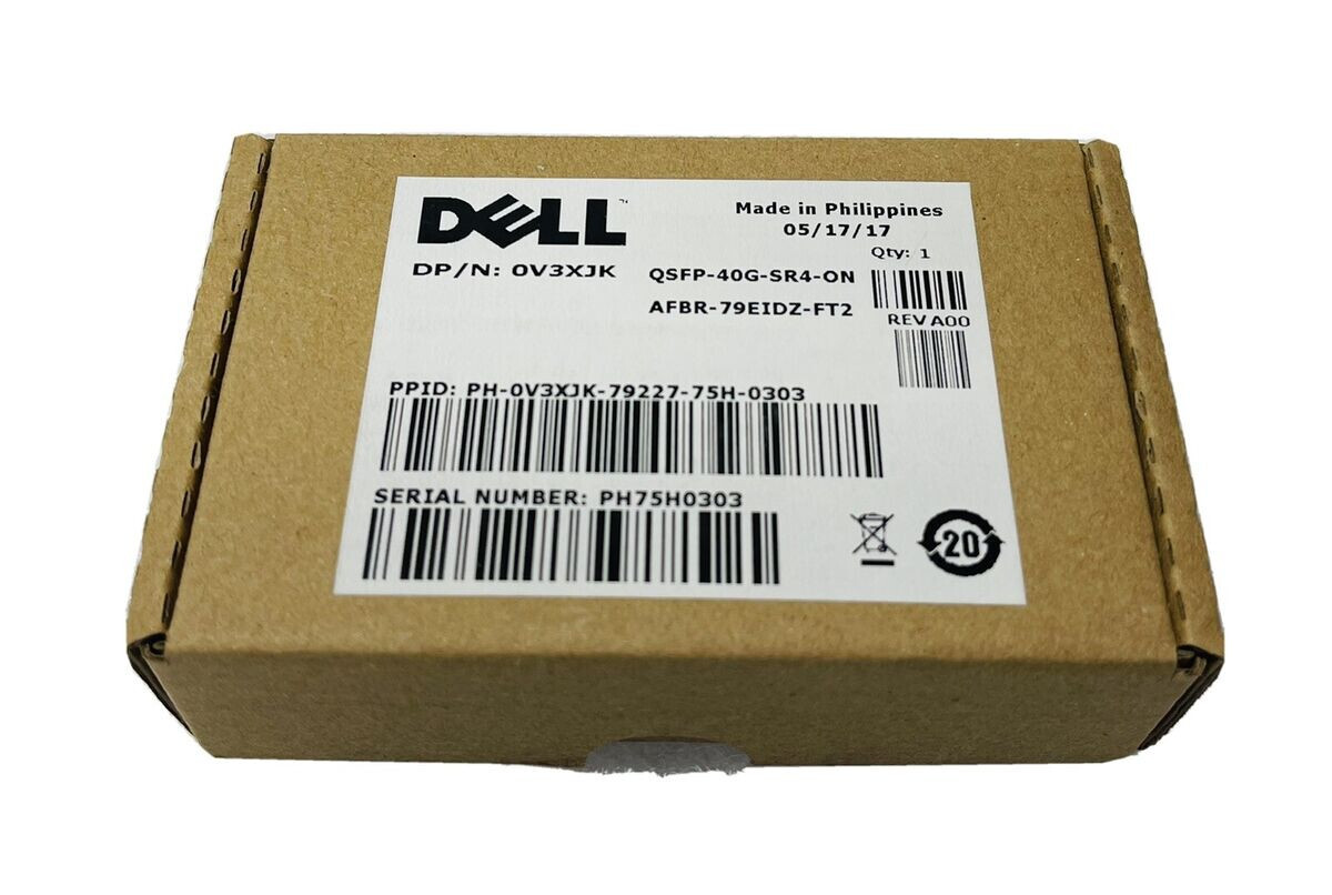 NEW Dell QSFP-40G-SR4-ON 0V3XJK 40GbE QSFP+ Fiber Transceiver AFBR-79EIDZ-FT2