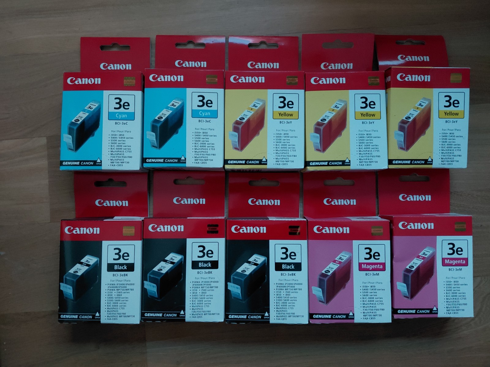 Expired Canon 3e ink - 2 Cyan, 3 Yellow, 3 Black, 2 Magenta (ca. 2010 exp date)