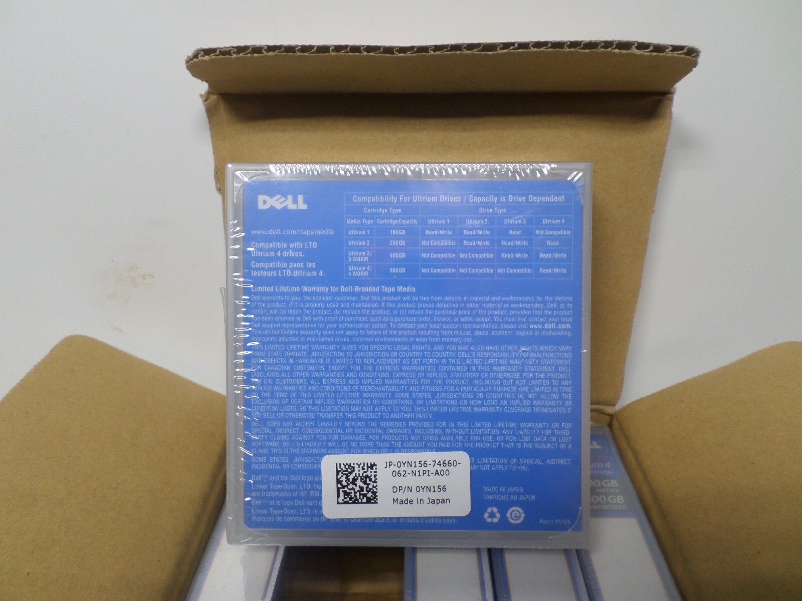 5 Pack Dell LTO Ultrium 4 Data Cartridges 800GB / 1600GB DP/N 0YN156