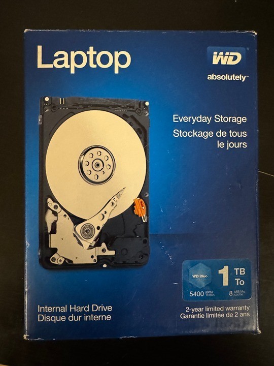 Western Digital WD10JPVX-22JC3T0 - 1TB 5.4K RPM SATA 9.5mm 2.5" Hard Drive