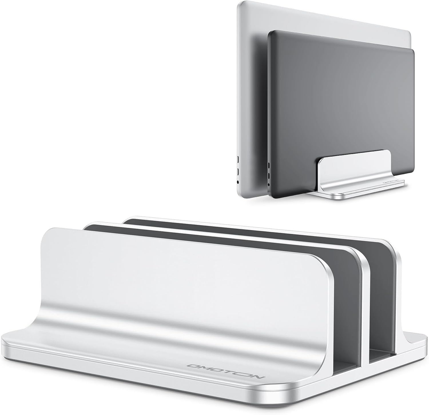 OMOTON Vertical Laptop Stand [Updated Double Version], Desktop Aluminum Mac Book