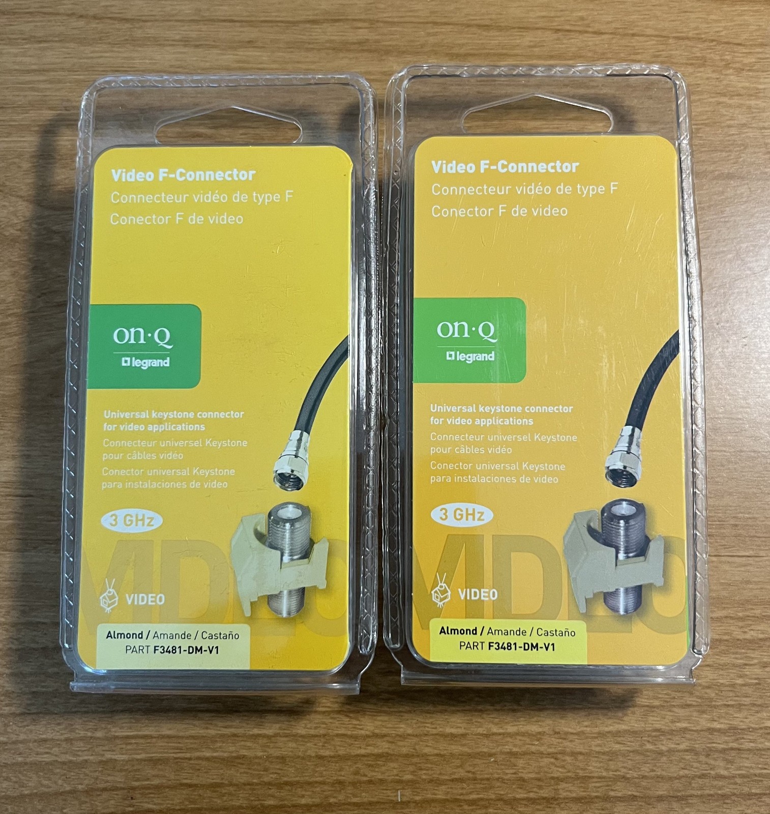 On-Q Legrand Video F-Connector (F3481-DM-V1)  Almond , Brand New in Package