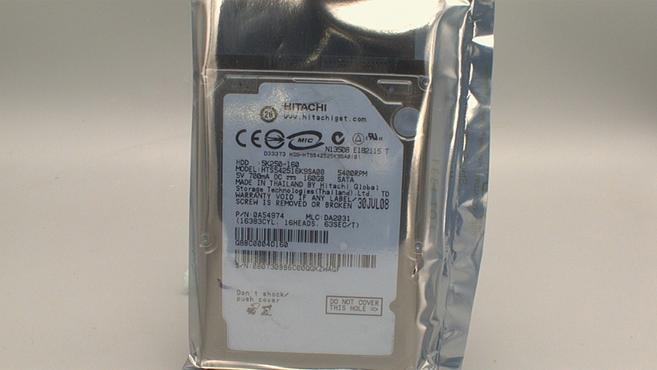 Hitachi Travelstar 5K250 160GB 5400 RPM SATA 2.5" Laptop Hard Drive