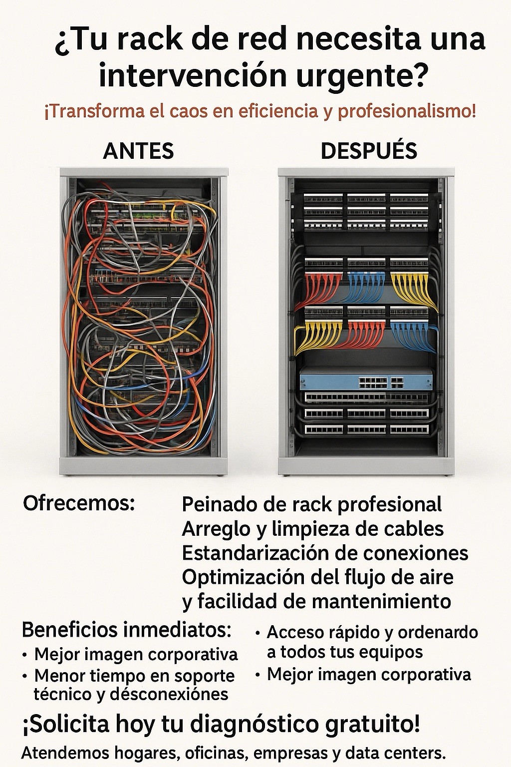 Structured Cabling Service – Rack Rewiring & Professional Cable Dressing
