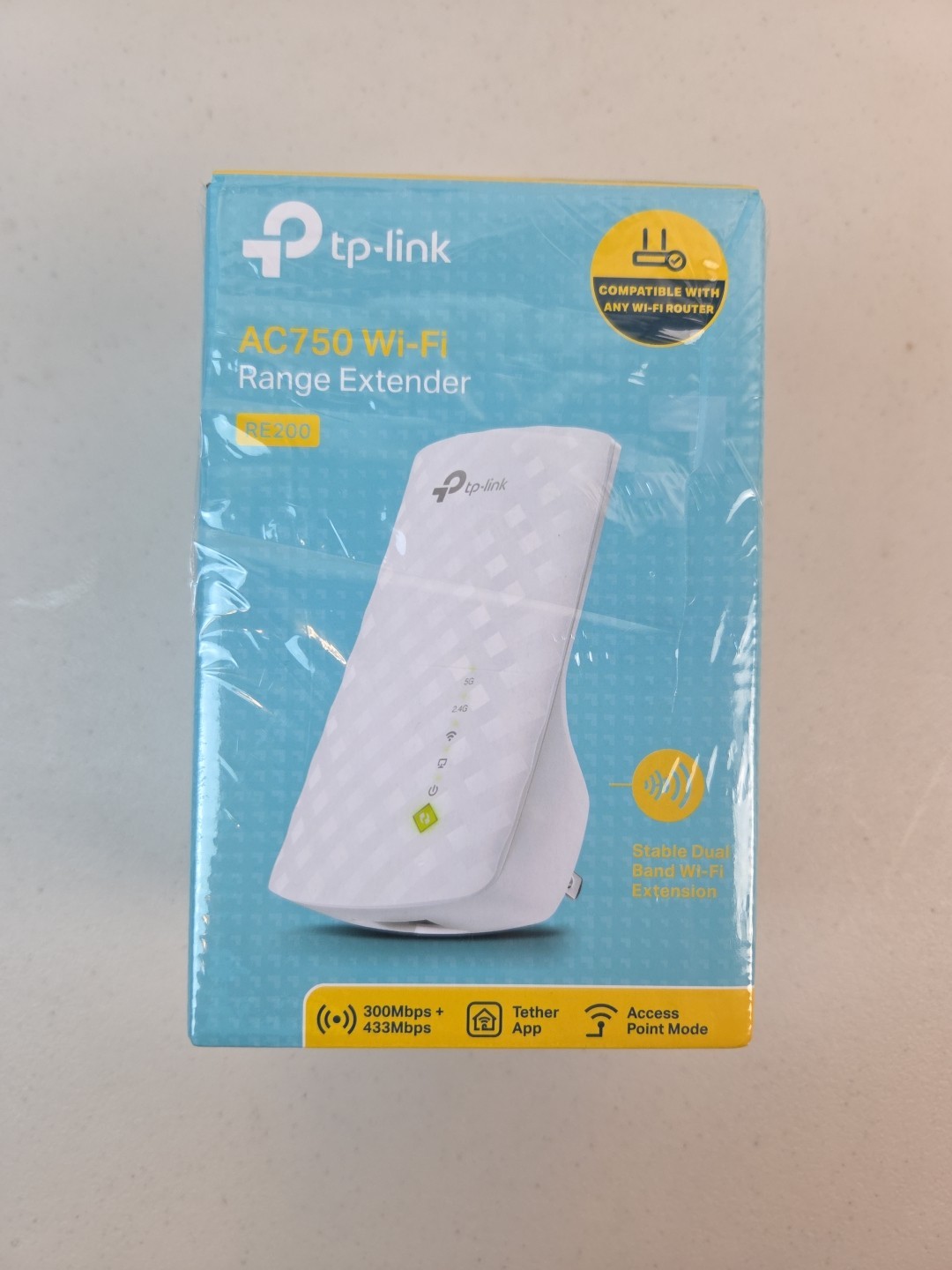 TP-Link AC750 Wi-Fi Range Extender RE200 300 Mbps + 433 Mbps New In Open Box