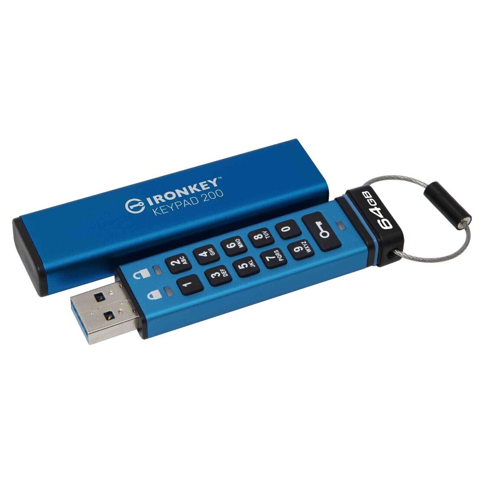 Kingston Ironkey Keypad 200 USB Drive 64GB, Alphanumeric Keypad, IKKP200/64GB