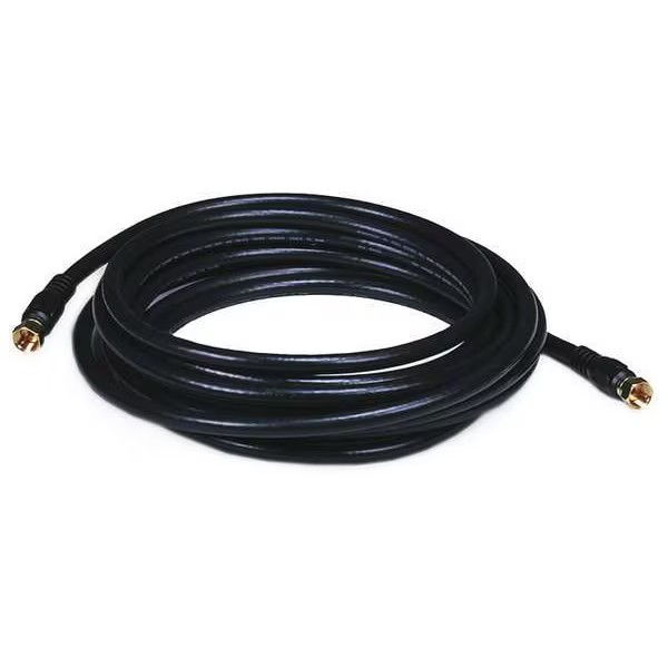 Monoprice Coaxial Cable,RG-6,15 ft.,Black 6314 Monoprice 6314 844660063148 Black