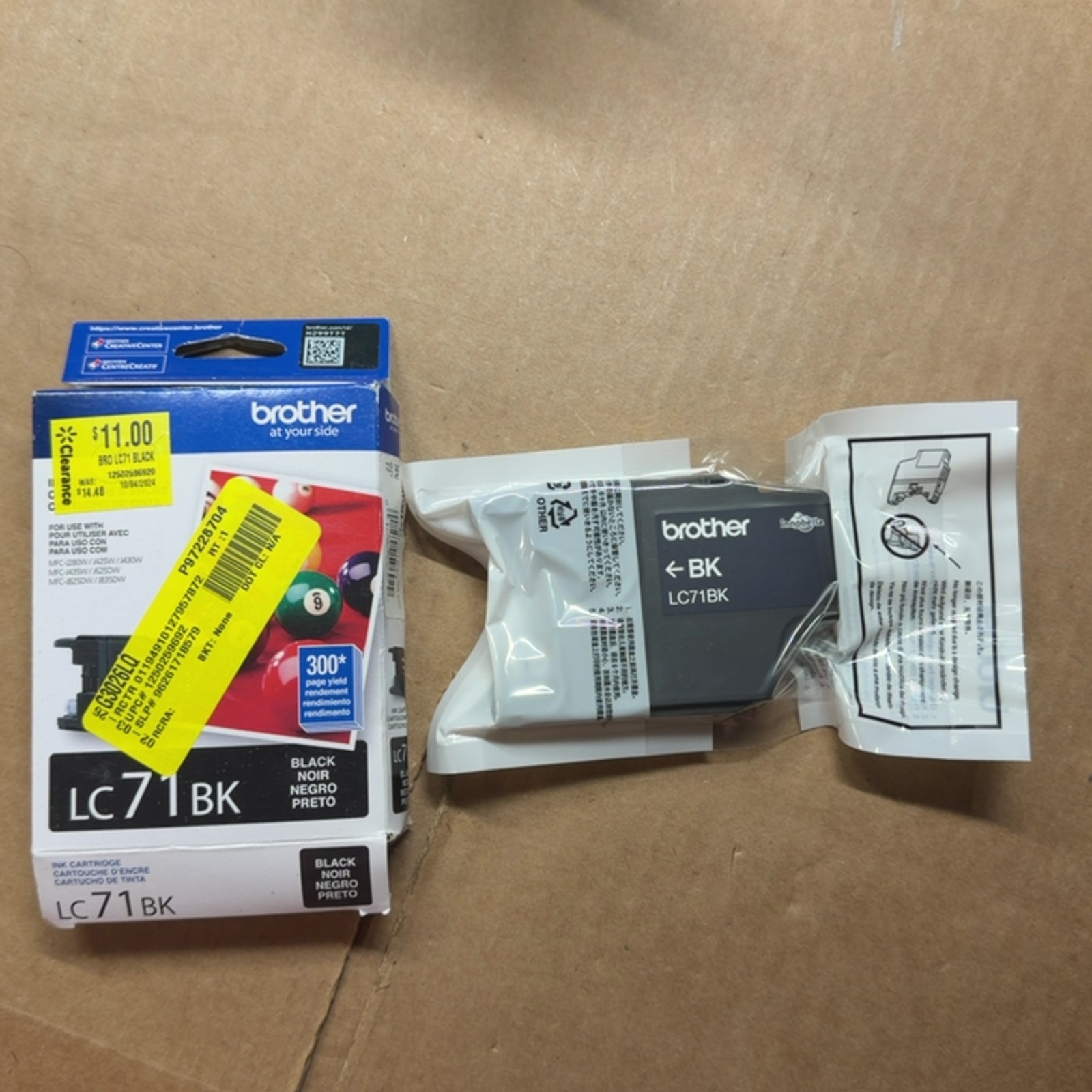 Brother Genuine LC71BK Black Ink Cartridge for Brother MFC-J Printers 300 Pages