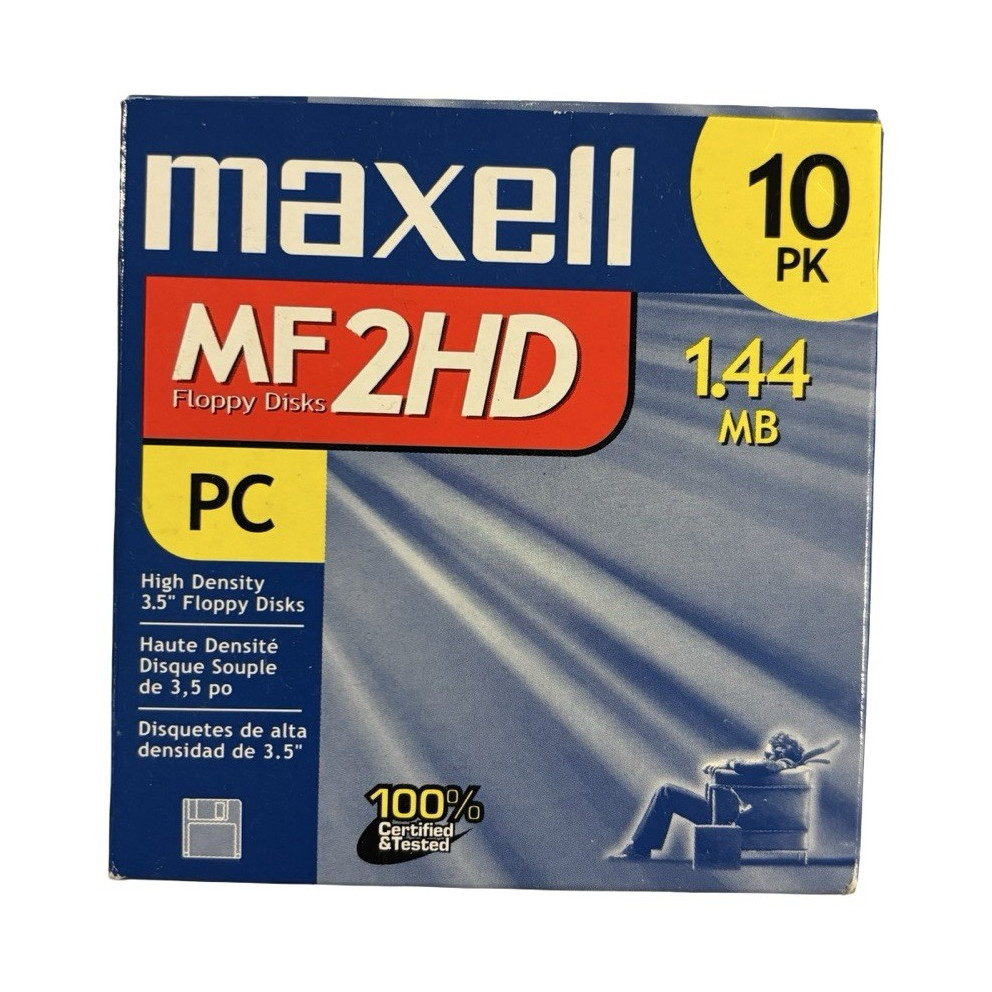 Maxell MF2HD 3.5 Floppy Disks. 1.44MB High Density Vintage PC ***Only 8 Discs***