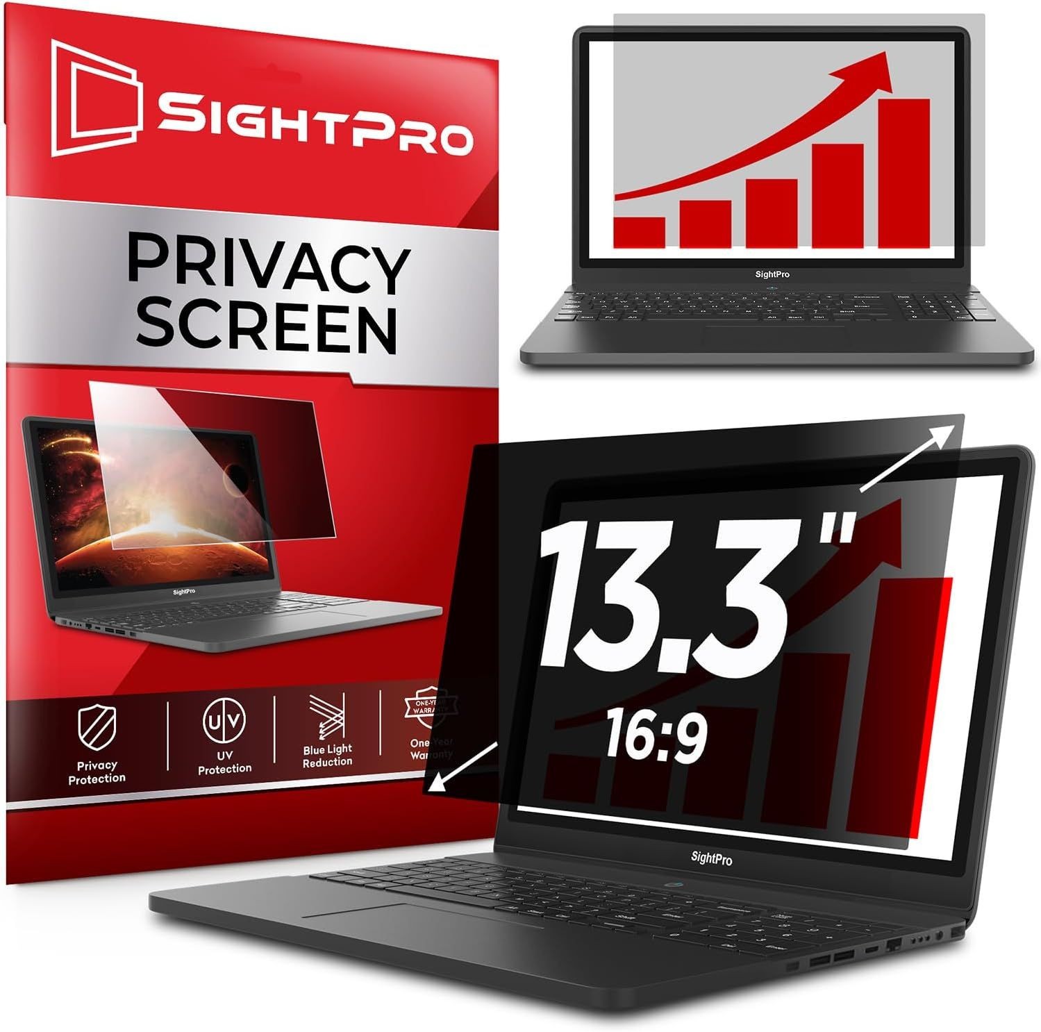 13.3 Inch Laptop Privacy Screen Filter 16:9 - High Clarity Monitor Shield Protec