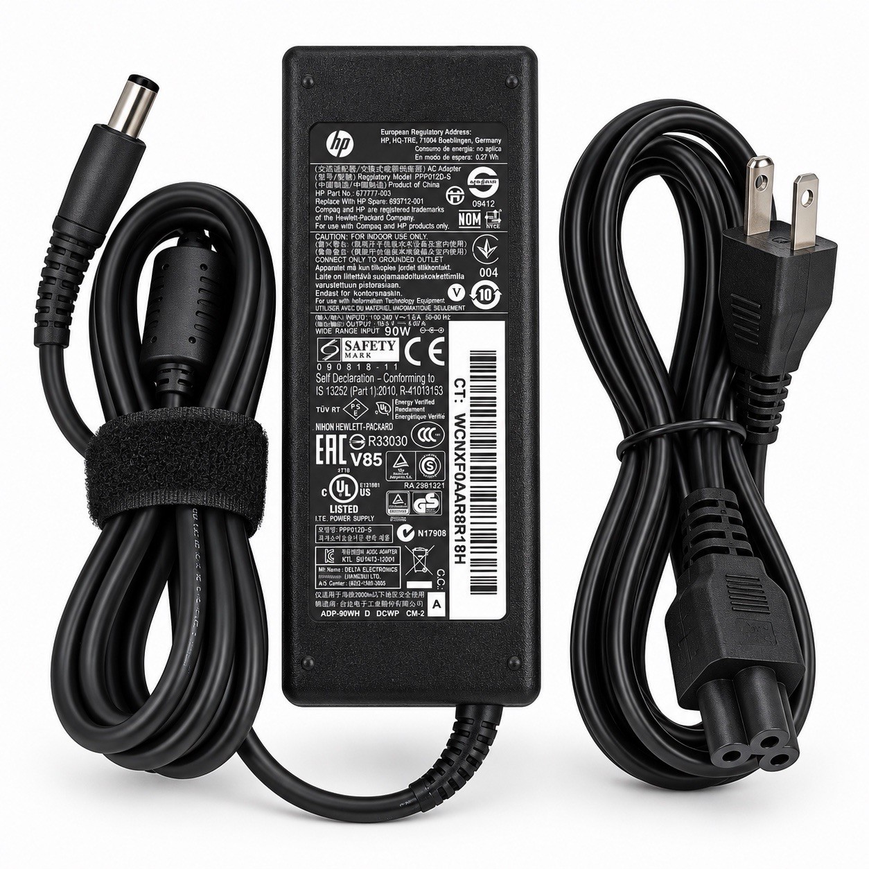 Genuine HP 90W AC Adapter Model PPP012D-S P/N 677777-003 19.5V 4.62A OEM