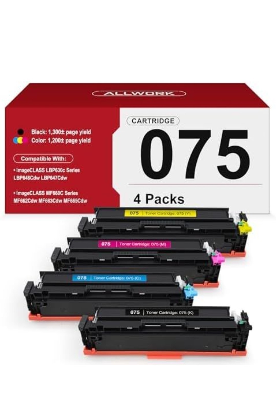 075 Toner Cartridg Set 075H LBP646Cdw MF665CDW MF662CDW Cmptbl 4pack Replacement