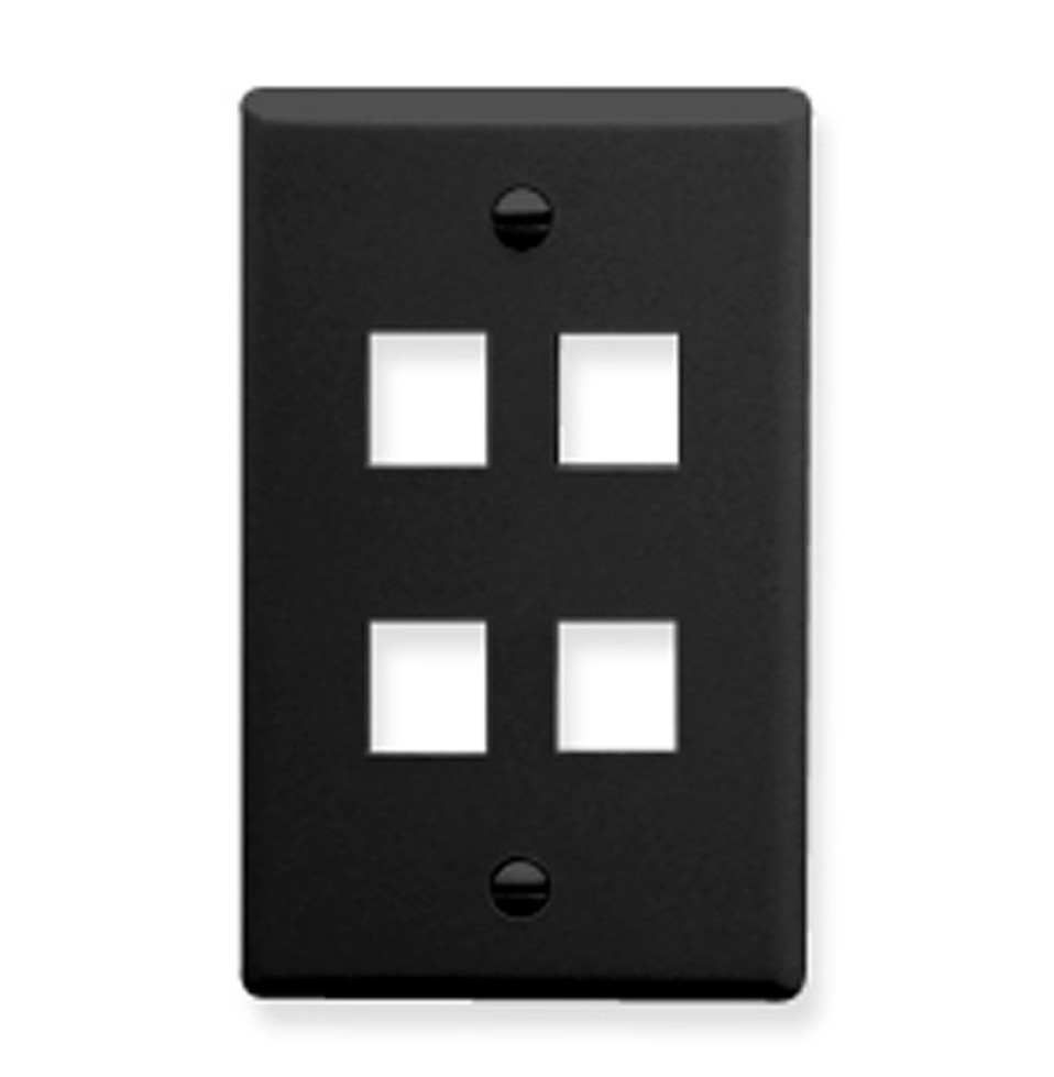 ICC Faceplate Flat 1-gang 4-port Black TDICC-IC107F04BK Garden Improvement