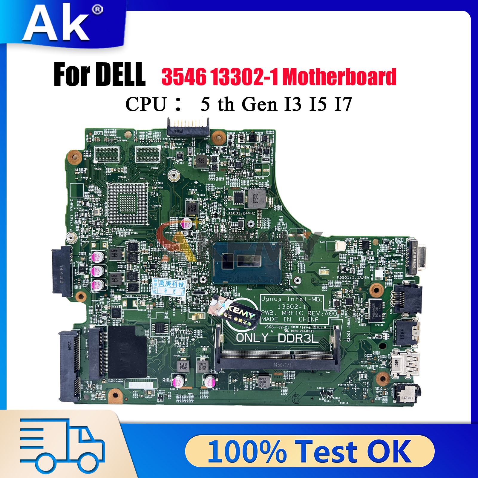 Mainboard For Dell Vostro 15 3549 0NXCCW CN-0NXCCW 13302-1 Notebook Motherboard